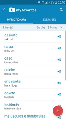 Portuguese-Swedish Dictionary android App screenshot 1